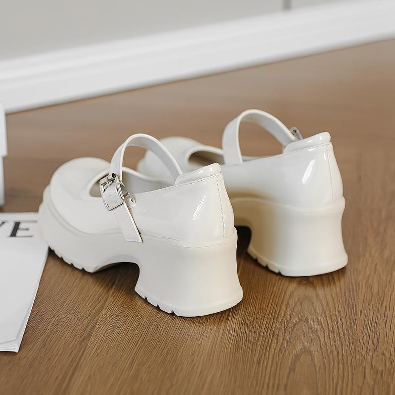 Mary Jane Women's Shoes 2025 Summer New Breathable Small Leather Shoes Inner Height Increase with Shoes Platform Loafer Single Shoes Versatile