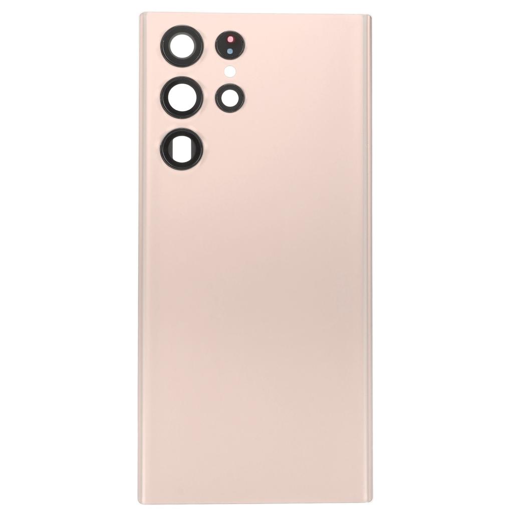 Back Glass Cover Waterproof Housing Door with Camera Glass Lens and Tape Parts Replacement For Samsung Galaxy S22 Ultra