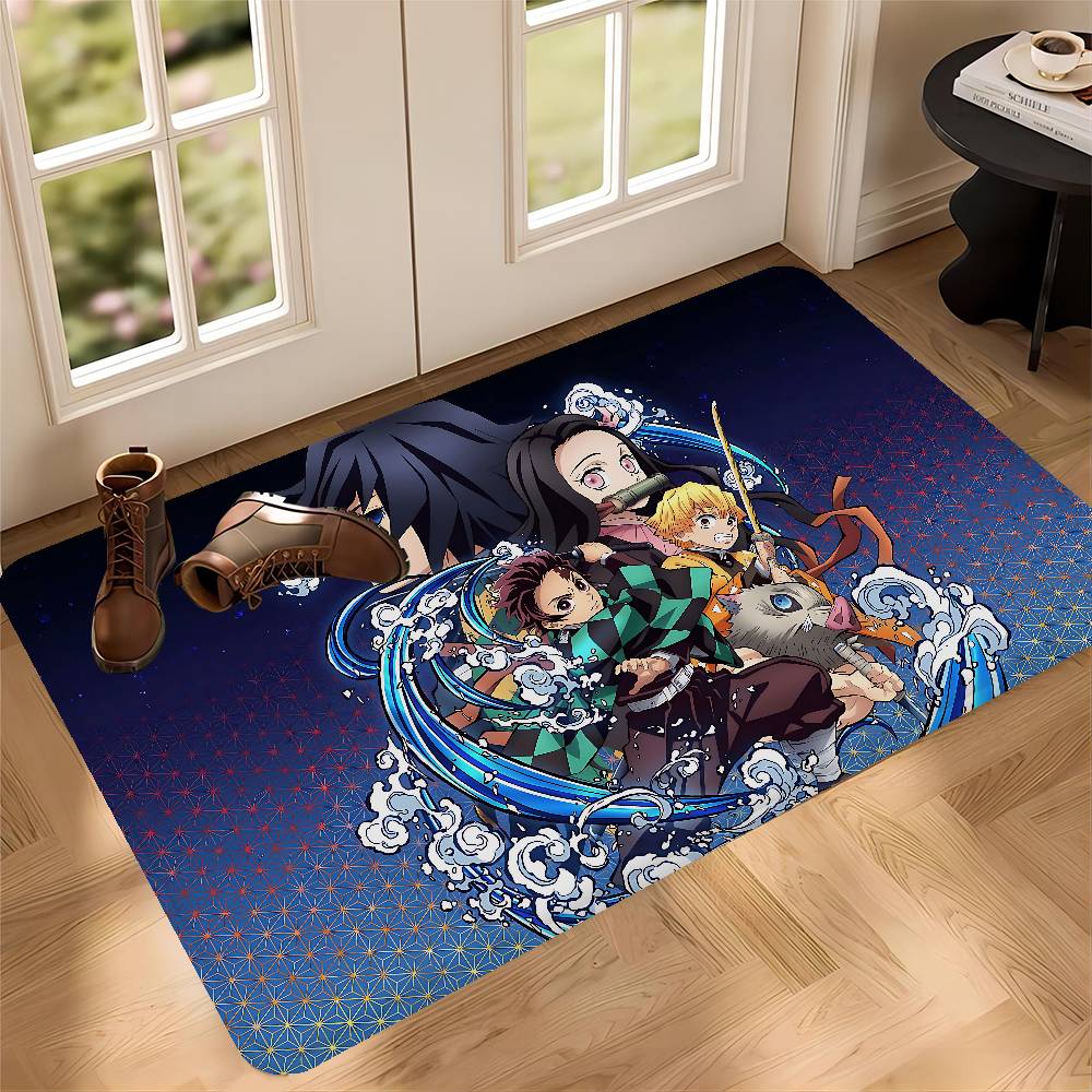 Anime Demon Slayer Floor Mat Retro Multiple Choice Living Room Kitchen Rug Non-Slip Modern Home Decor