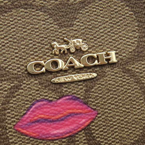 COACH Mini Camera Bag Signature Canvas with Lip PrintShoulder Bag Smooth Rubbed Array