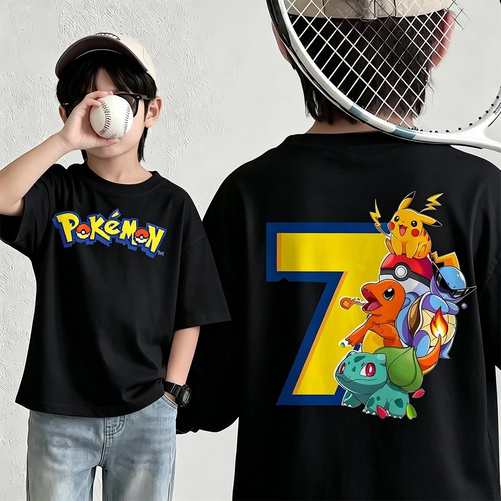 New summer Pokémon Tshirt casual printed shortsleeved shirt fashionable street style top suitable for both men and women