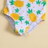 Exclusive Baby Girl Pineapple Print Suspender Swimsuit Jumpsuit