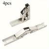2/4pcs Modern Silvery 90-Degree Folding Hinges, No-Slot Flush Mount, 180-Degree Countertop Support, Hidden Design for Cabinets &