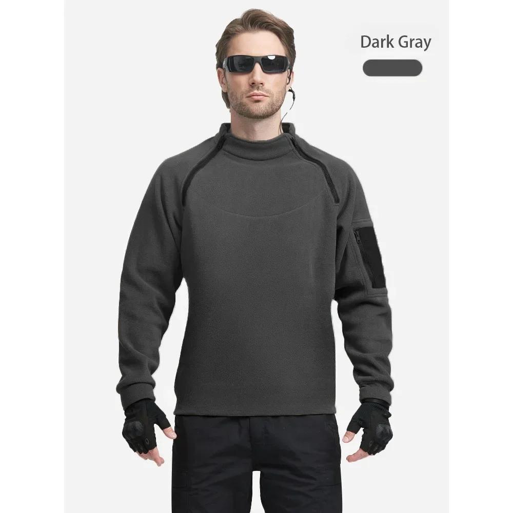 Men's Tactical Sweatshirt Outdoor Jacket 280g Polar Fleece Slim Casual Streetwear Fall Winter Warm Long Sleeve Sweatshirts