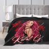 Karol G Christmas Gift Flannel Blanket Pop Music Singer Super Soft Throw Blanket for Chair Travel Cute Bedspread Sofa Bed Cover