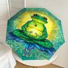 1pc Frog Lotus Flower Fashionable Automatic Opening/Closing Folding Umbrella with 8 Iron Bones, Plastic Handle yy251015059