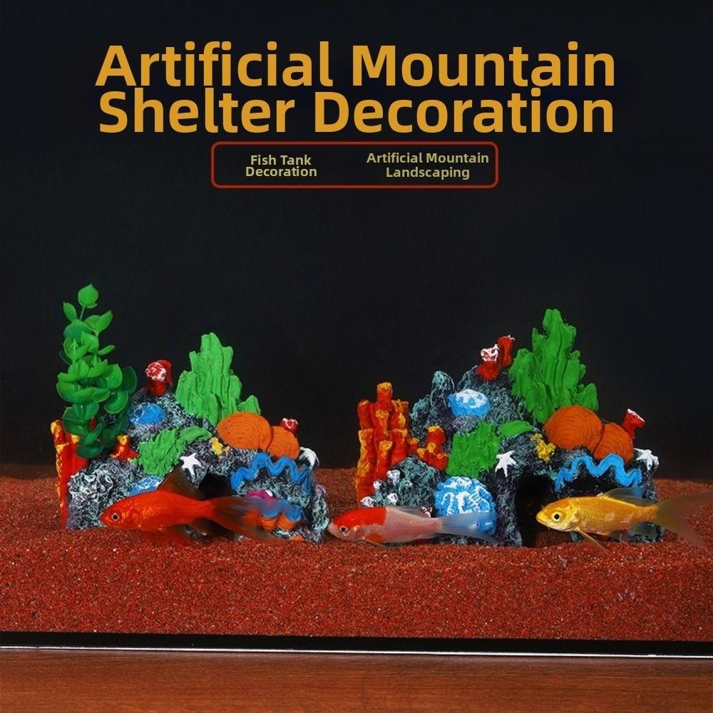 Creative Aquarium Coral Reef Ornaments Colorful Simulated Resin Rockery Aquatic Habitat