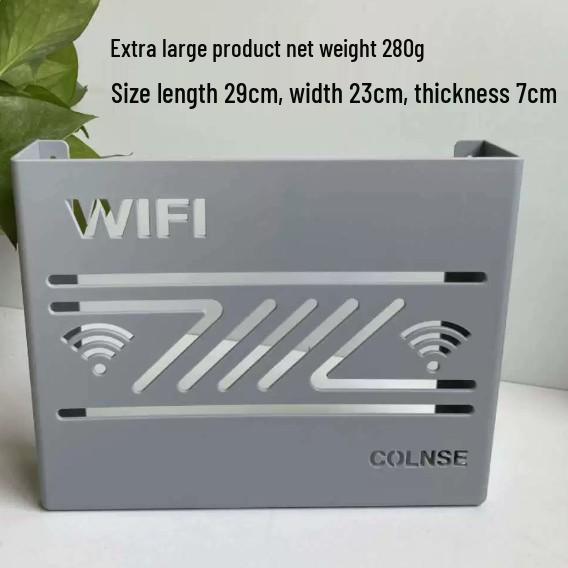 Punch-Free Wall-Mounted Wireless Router and Cable Organizer Box