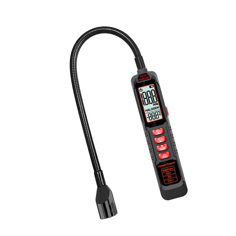 Halogen Leak Tester CFCs HCFCs Gas Tester with Light & Alarm Leak Detector 0-1000PPM AC Sniffer