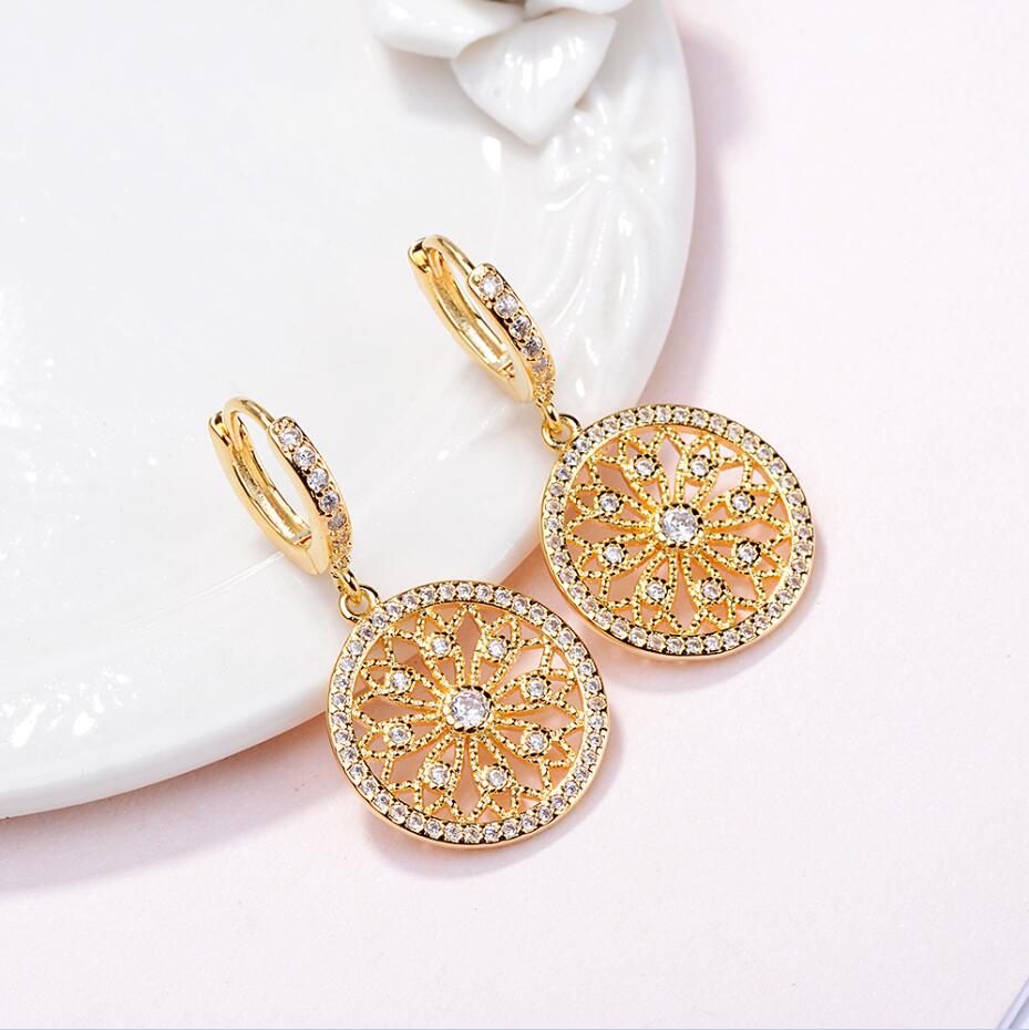 Luxury 3ct Moissanite 925 Silver Big Round Dreamcatcher Dangle Earring Jewelry Lab Dimaond Party Wedding Gift for Women