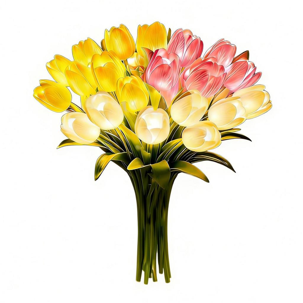15Pcs LED Adjustable Tulip Lamp Night Simulation Flower Atmosphere Desk Light Room Table Decoration Lamp Gift for Girl friend