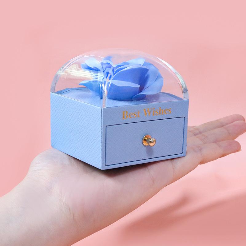 Single Layer Jewelry Box For Soap Flowers Rings Earrings Pendants Necklaces Elegant Storage Organizer Perfect For Gifting And Home Decor