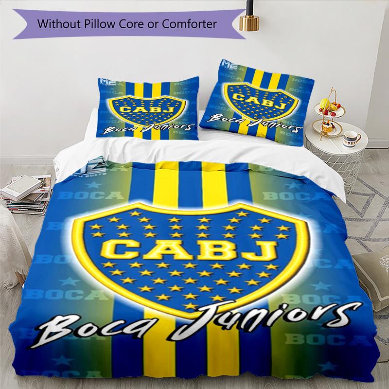 Boca Football Club Printed Pattern Duvet Cover Set – Includes 1 Duvet Cover and 2 Matching Pillowcases Bedroom Decor Christmas Gifts