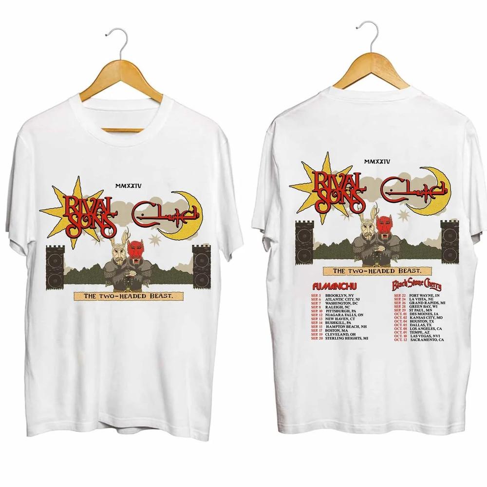 Rival Sons - The Two Headed Beast Tour Cotton White All Size T Shirt SE495 Unisex T-Shirt S
