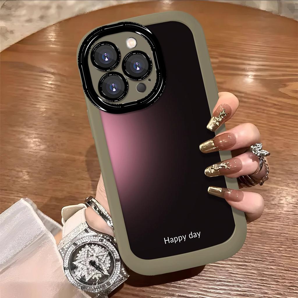 Applicable To Apple 16promax Mobile Phone Case Silicone Puff Shell 15pm High End Sense Gradient Painted IPhone14