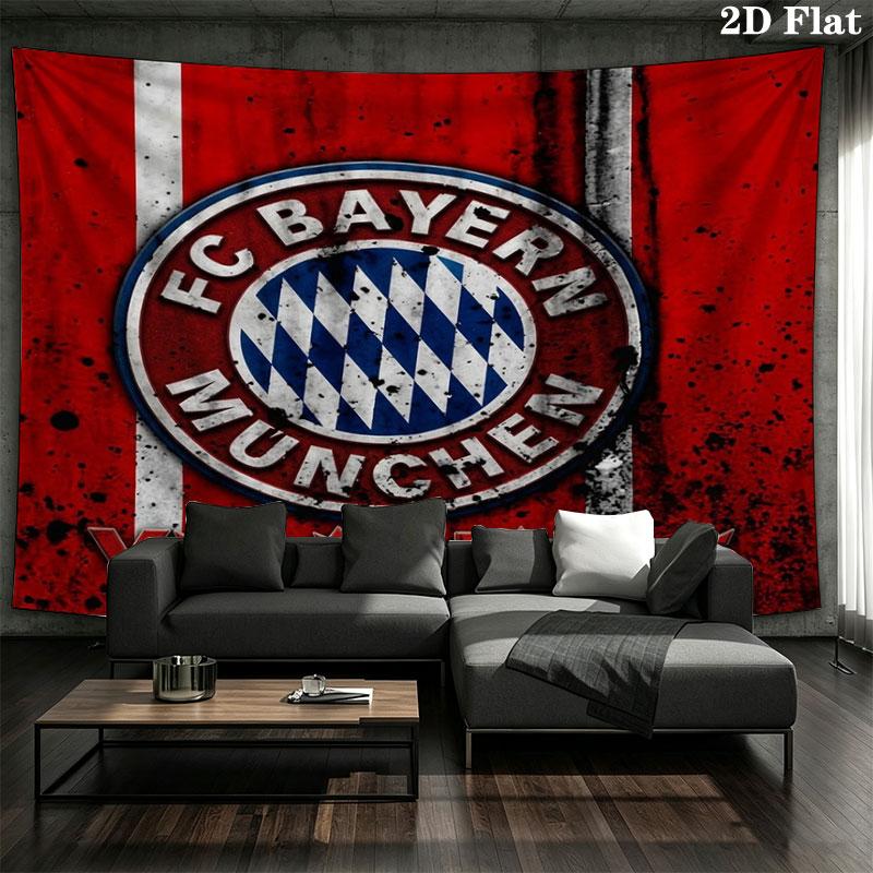 FC Bayern Munchen Custom Name Wall Tapestry Aesthetic Wall Hanging Printed Fabric Blanket Decorative Tapestries for Bedroom Living Room Home Decor