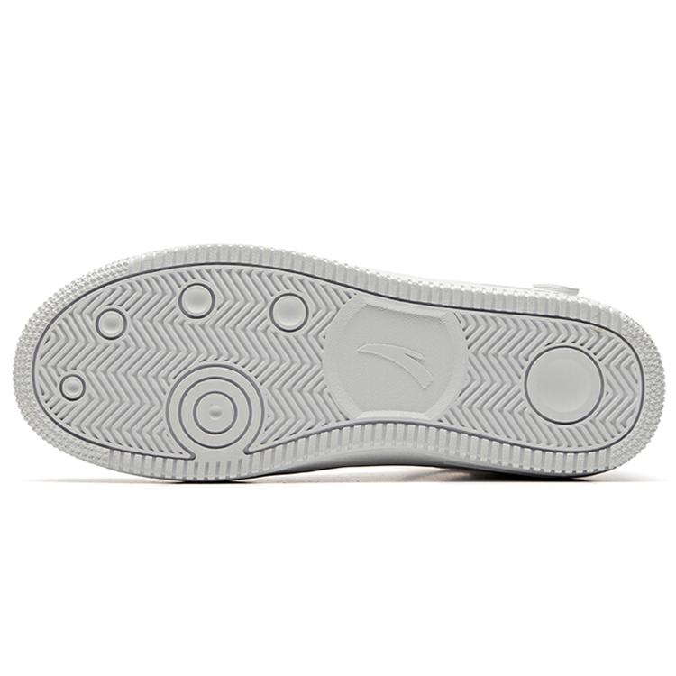 Anta Synthetic Leather Slip Resistant, Abrasion Resistant, Lightweight Mid top Skateboard Shoes Men's White 91948061-1