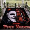 Custom Text Halloween Michael Myers Pattern Floor Rug Soft Indoor Carpet Mat Living Room Bedroom