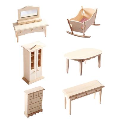 Plain Solid Wood Home Furniture Dresser Dining Table Cupboard Cabinet Bedroom Living Room 1/12 Dollhouse for 1/6 Blythe Dolls