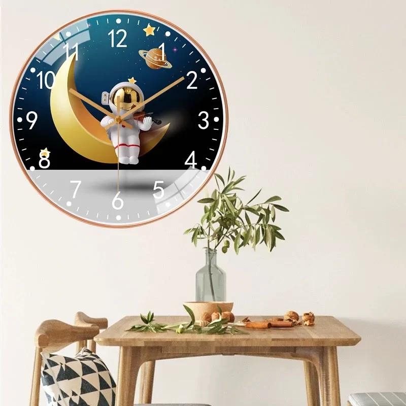 8 Inch Silent Wall Clock Living Room Home Punch-free Modern Simple Creative Net Red Clock Silent Bedroom Quartz Clock