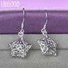 925 Sterling Silver Hollow Star Drop Earrings Jewelry