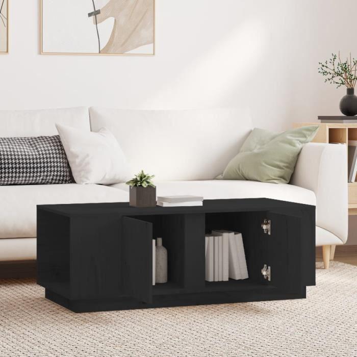 814433 vidaXL Coffee Table Black 110x50x40 Cm Solid Pine Wood