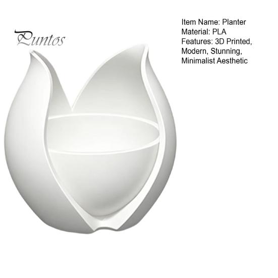 Water Culture Plant Holder Tulip Flower Shape Planter, 3D Printed Decorative Pot, Soil Cultivation Bowl Pot Modern Minimalist Container for