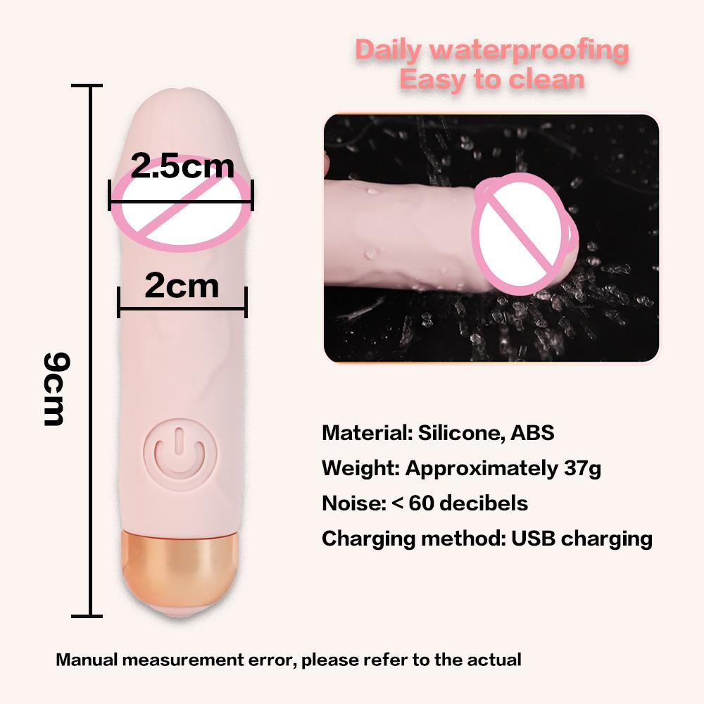 Simulation Penis 10-speed Mini Bullet Vibrator Clitoral Stimulator Vaginal Vibrator Massager Suitable for Female Sex Toys