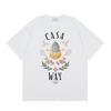 Casablanca Streetwear T-Shirt Men Women Loose Fit Short Sleeve Casual Tee High Street Style