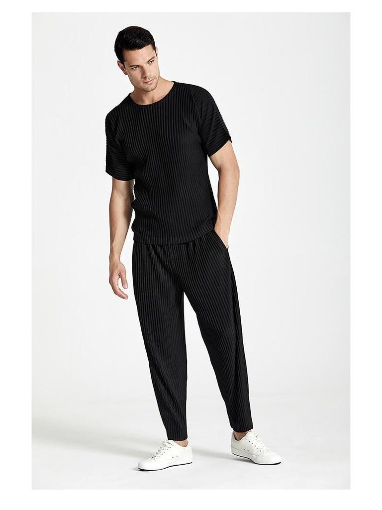 Men's Pleated Casual Pants - 2021 Summer Loose Fit, Plus Size, High Elastic, Straight Leg Trousers