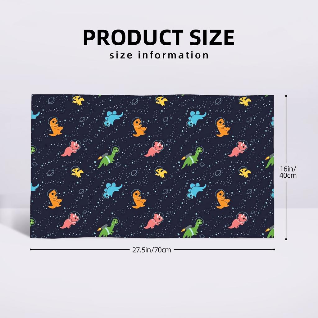 Dinosaurs In Space Pattern Soft Face Towel Quick Dry Pool Bath Cotton Towels Absorbent Quick