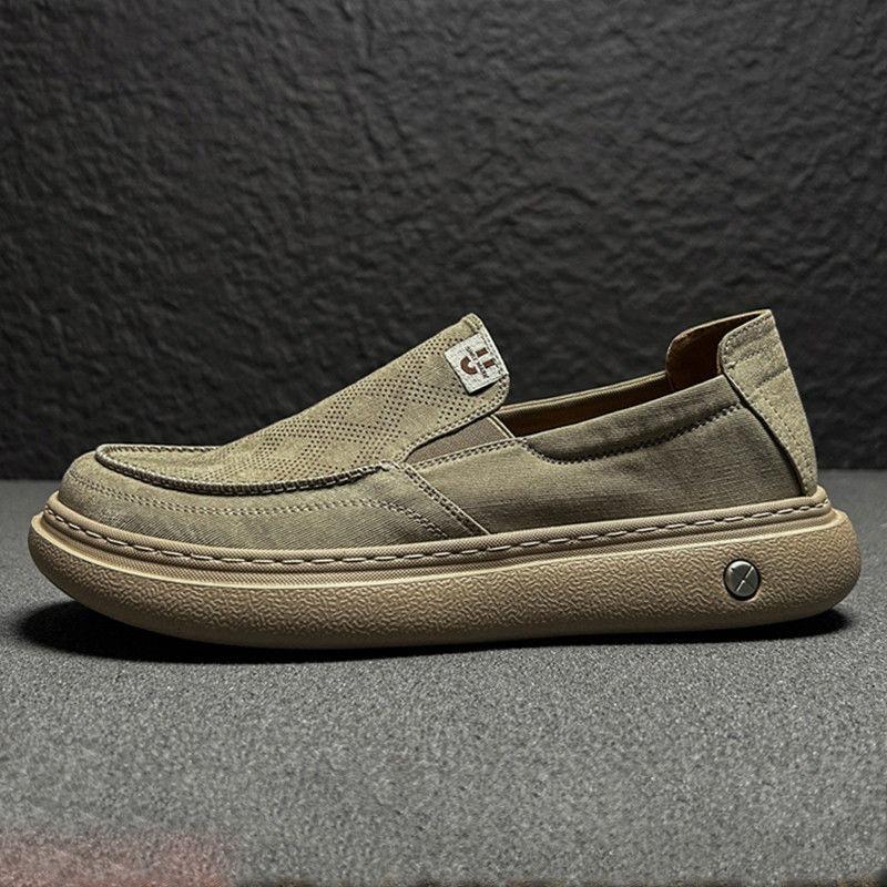 Fashion Men Casual Canvas Shoes 2025 Autumn Thick Bottom Sports Shoes Outdoor Fashion Comfortable Non Slip Casual Shoe Zapatillas