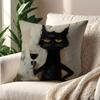 Black Cat Art cushion cover Pillow Cover Decoration Room Home Sofa living Office Car Nordic Simplicity