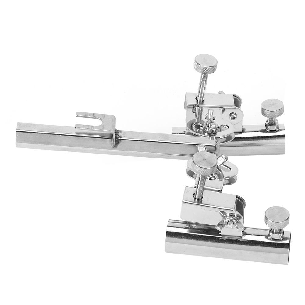 AntiRotary Stainless Steel Double Fishing Rod Holder Stepless FineTuning Fishing Fixed Tool