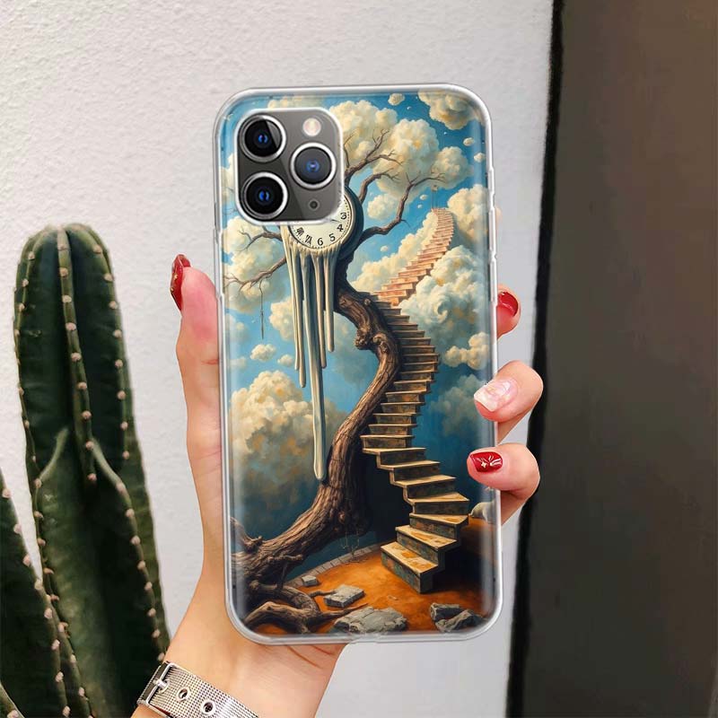 Salvador Dali Art For iPhone 17 Air 16 15 14 Plus 13 Mini 12 11 Pro Max Phone Case 16E 7 Print 8 SE Fundas Cover Soft Coque 16 1