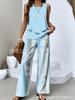 New European and American women's clothing spot explosion sleeveless casual double-layer vest plus pants set two-piece set