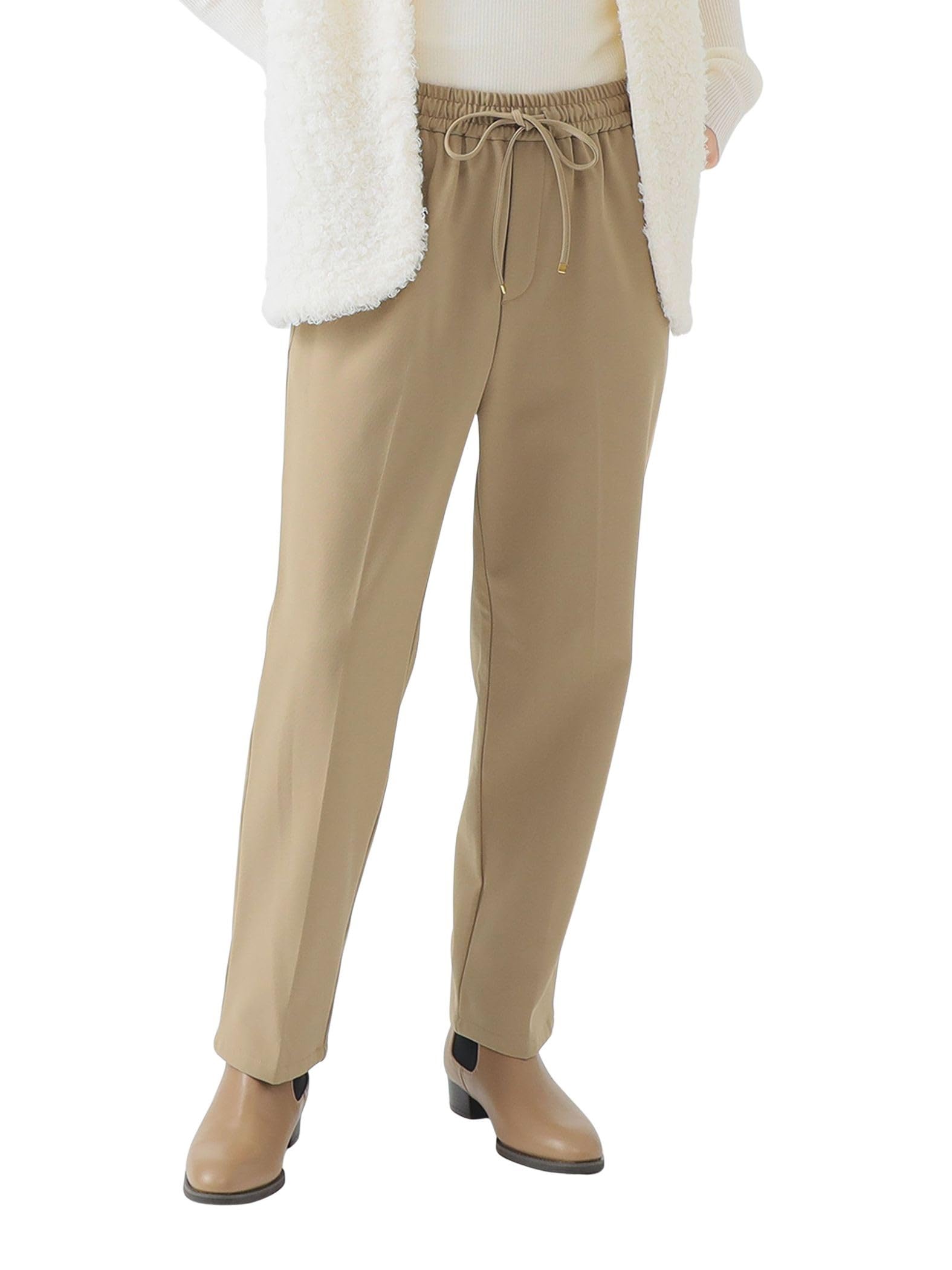 

B:MING LIFE STORE by BEAMS Women s Fleece-Lined Easy Pants, Beige, Size M