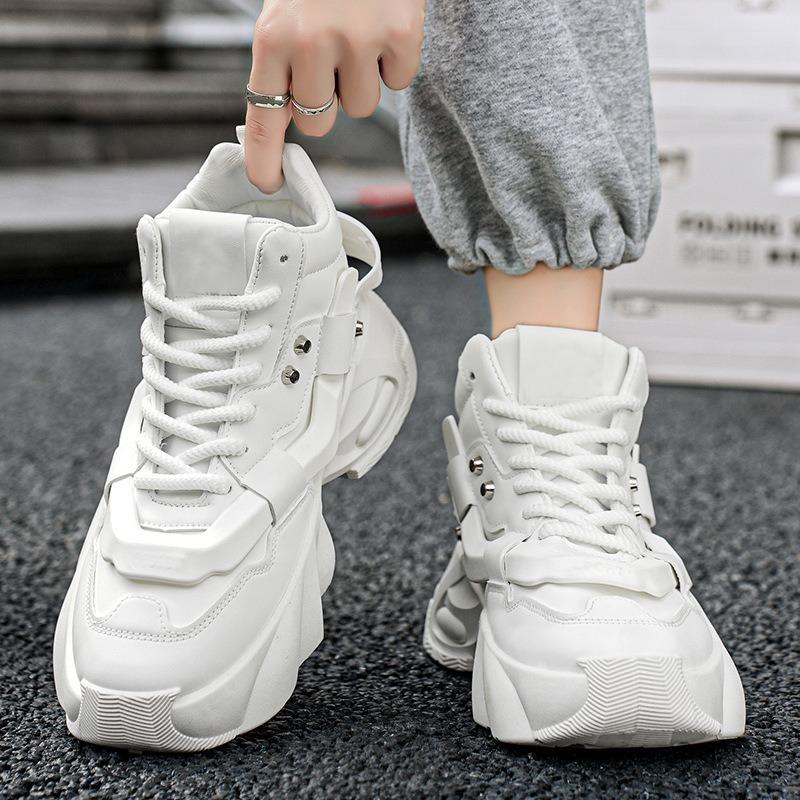 Trend new high-top men's shoes platform-soled trend heightening bread shoes versatile trend casual