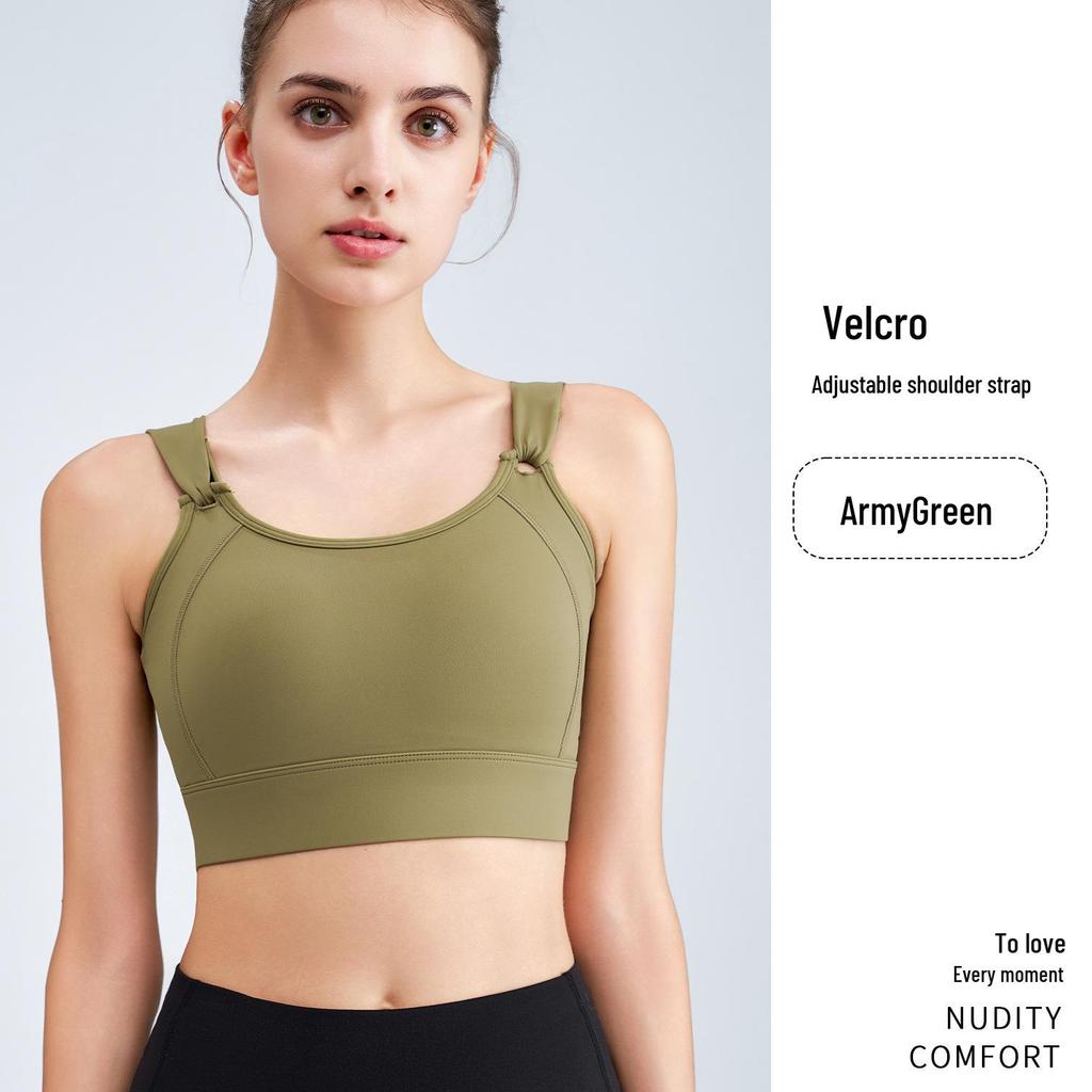 2025 Plus Size Women's Shockproof Sports Bra - High Intensity Running, Fitness & Yoga Wear, Integrated Cup Design