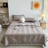 Washed yarn summer quilt four piece air conditioner  bed cover  blogger same style summer cool  summer thin