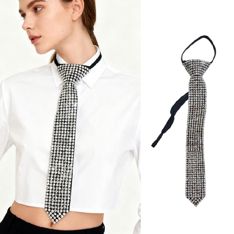Sparkling Neck Tie For Women Men Comfortable Shining Neckpiece For Night Club Wear And Stage Show Dressingup Props