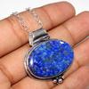 Huge Lapis Lazuli 925 Silver Plated Necklace 18" Jewellery Most Beautiful L3w80