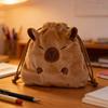 Capybara Plush Storage Bag With Drawstring For Students And Travel