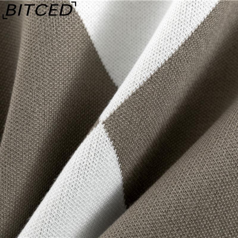 BITCED Módní set Dámský jarní a podzimní ležérní pletený kostkovaný svetr Dvoudílný set