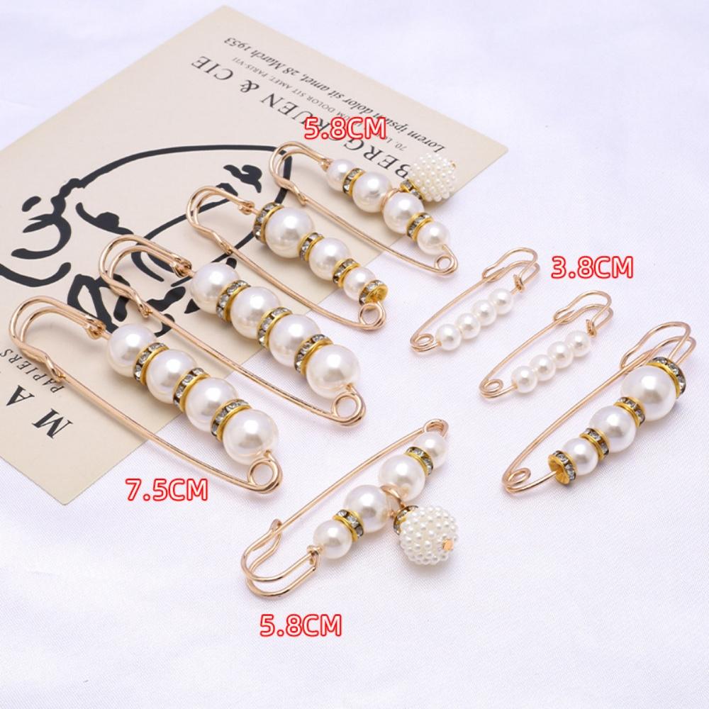 8-Piece Pearl Waist Adjusting Safety Pins, Elegant Pants Waist Cincher Brooch, Ideal Choice for Daily Clothing Repair