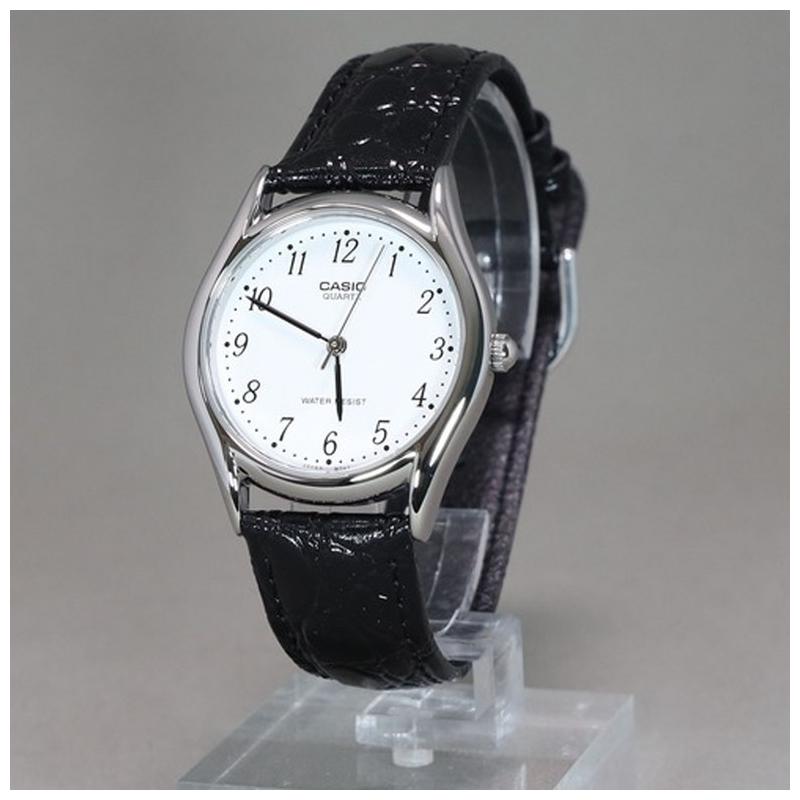 CASIO DRESS Quartz leather strap women s watch white dial MTP-1402L-7BJH чёрный