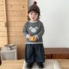 Baby Boy Autumn Foreign Style Small Suit Super Cute Baby Striped Long-Sleeved T-Shirt Plus Loose Casual Bloomers Two-Piece Set