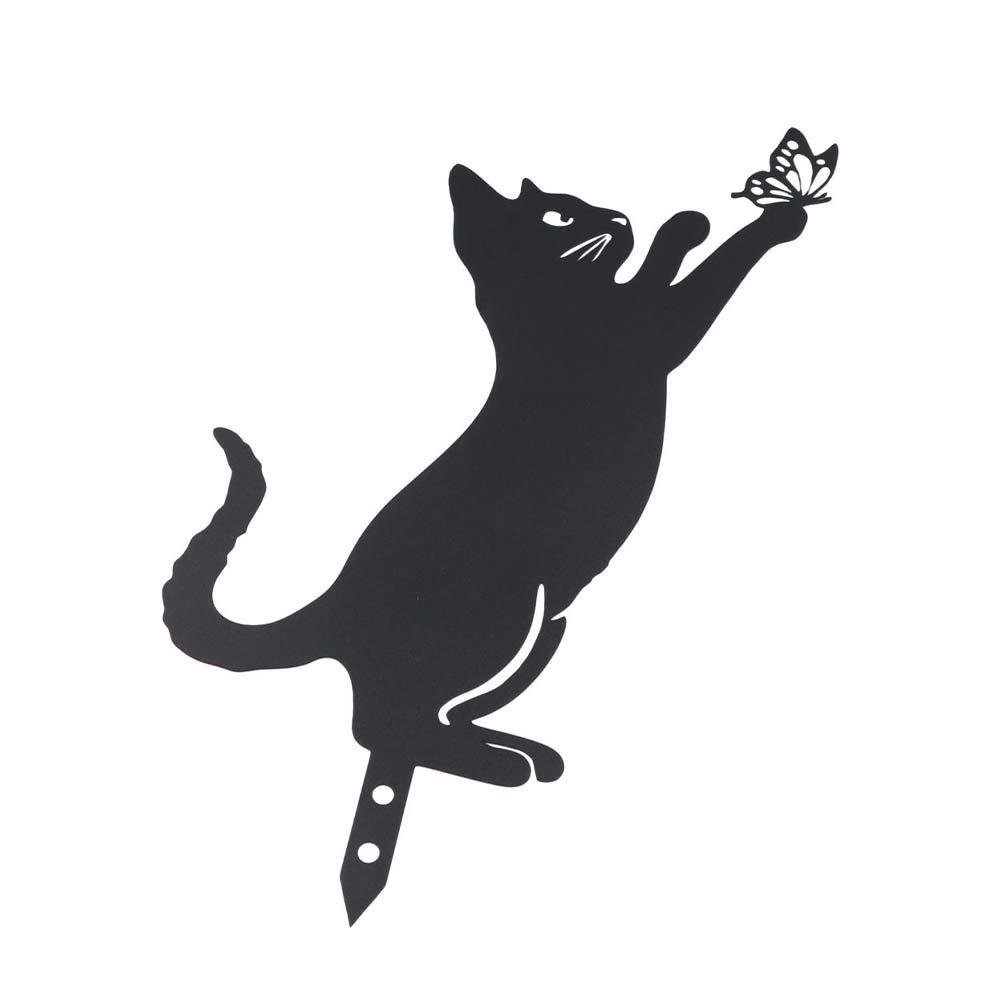 Durable Cat Metal Statues Iron Art Garden Cat Ornaments 6-style Cat Garden Stakes  Lawn Decor