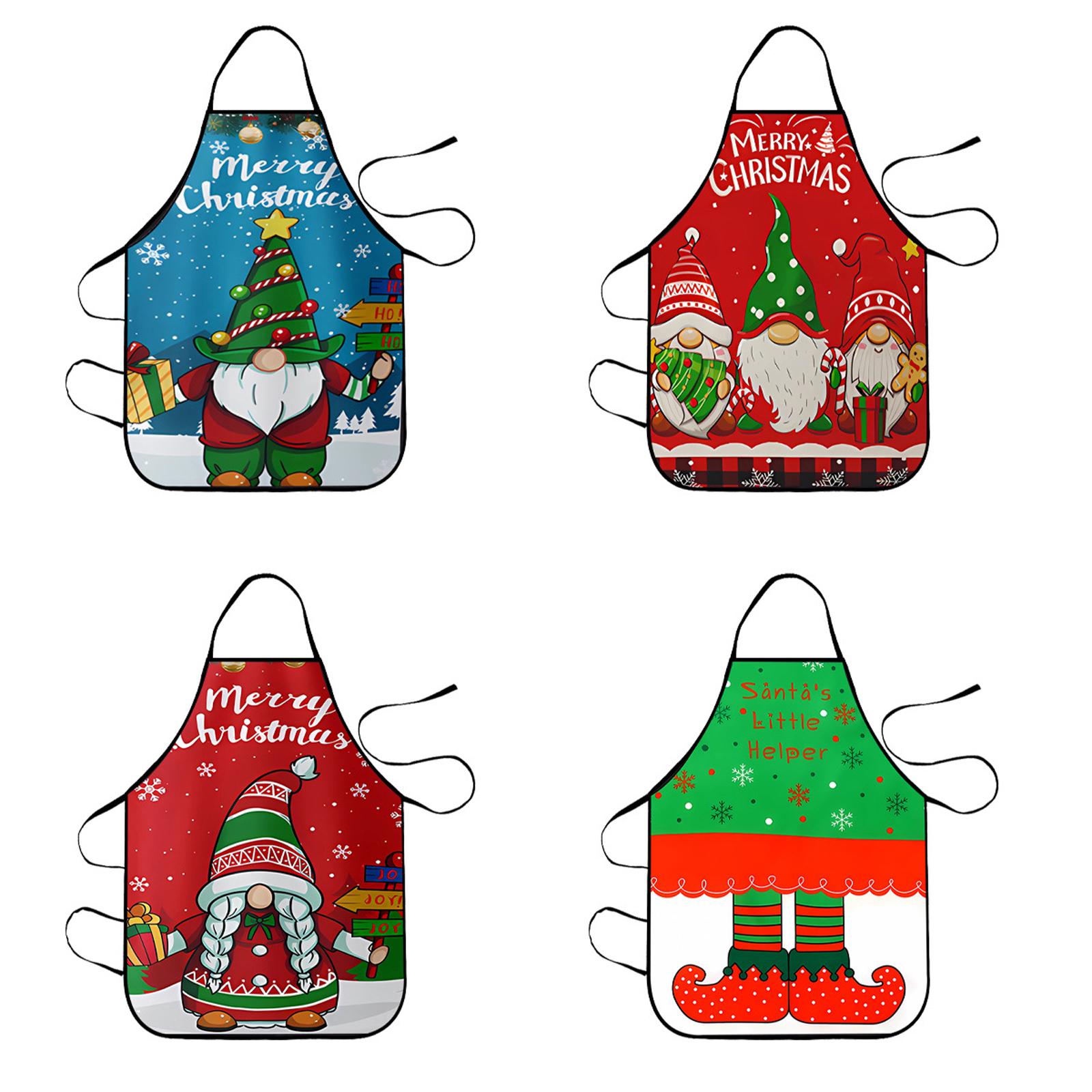 

Christmas Aprons For Adults Thickened Apron Holiday Xmas Kitchen Apron Apron For Family Party Holiday One Size
