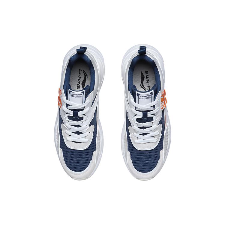 Li Ning Candle Dragon Cushioning Slip Resistant Abrasion Resistant Low top Sports Casual Shoes Unisex White Blue AGCR053-5